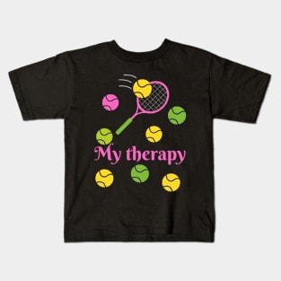 tennis is my therapy Kids T-Shirt